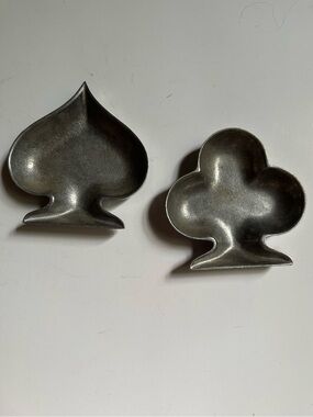 ✨5/$25 Wilton Pewter Card Suit Club And Spade Dish Ashtray